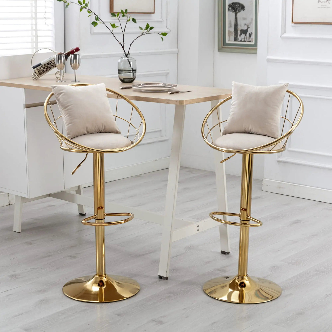 Unique Design Bar Chair, 360 Degree Rotation, Adjustable Height, Suitable For Dining Room And Bar by HouseOfZazla