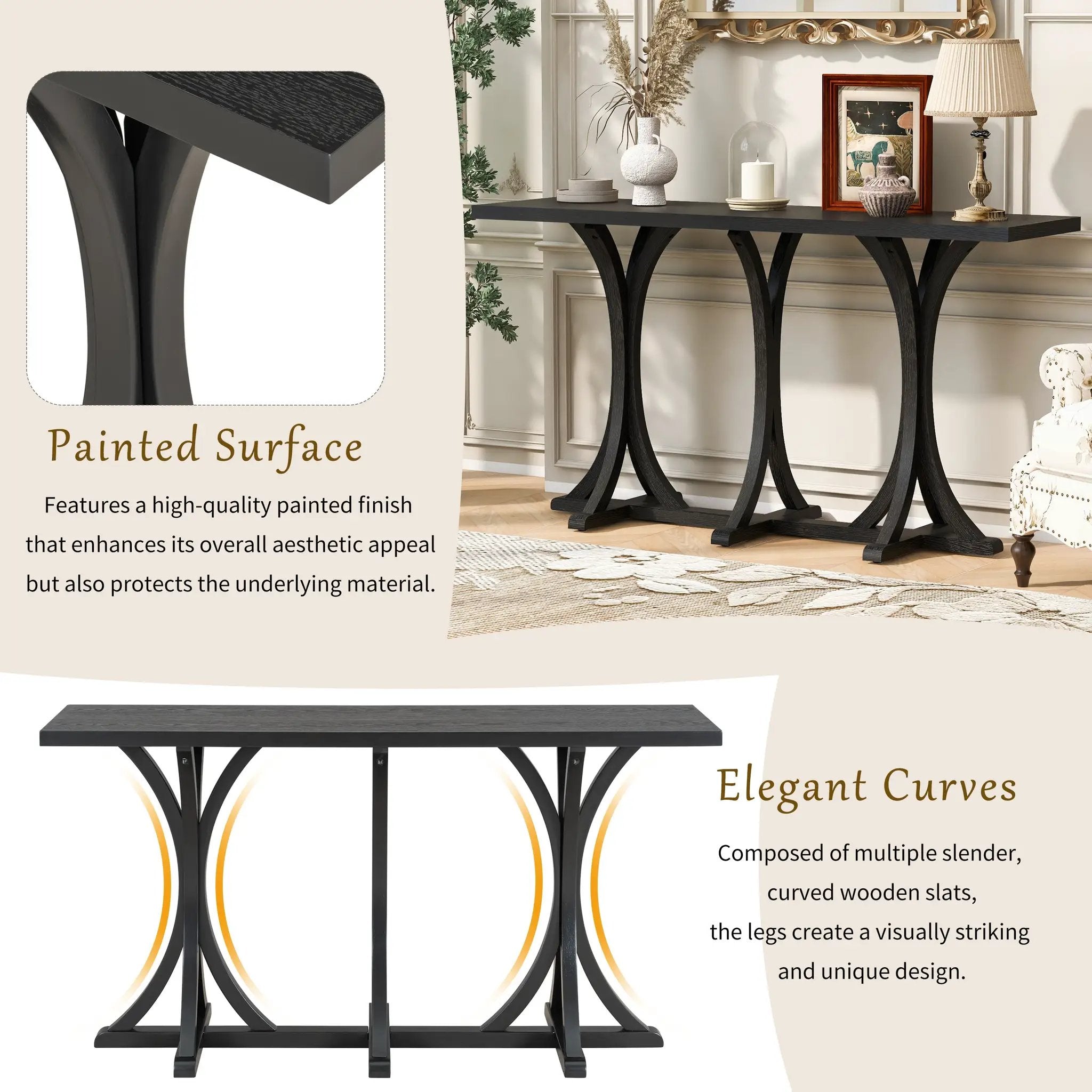 U-Style 59.8'' Wooden Console Table by HouseOfZazla