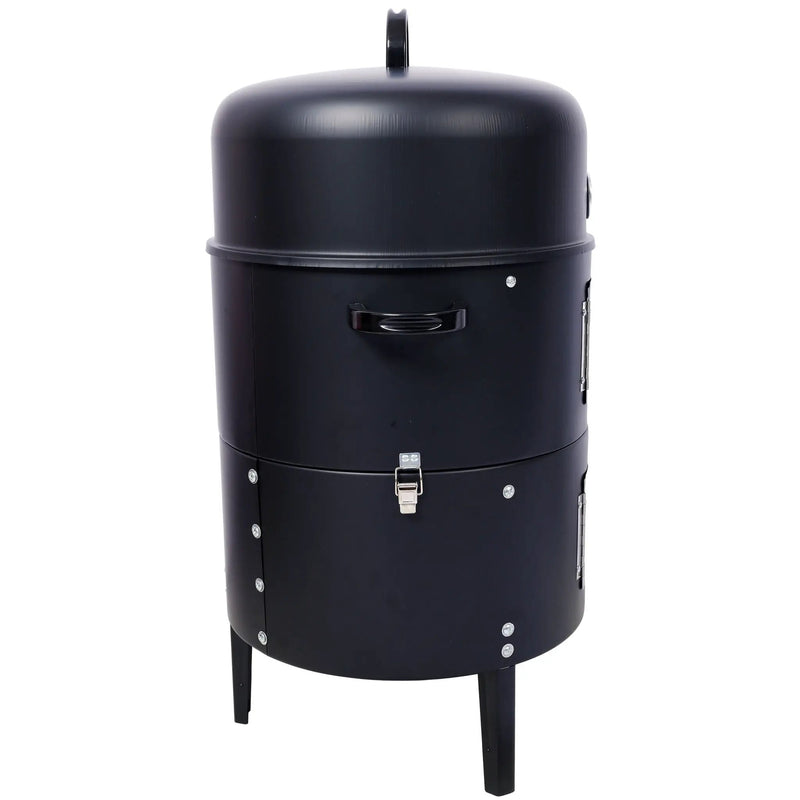 Heavy Duty Round Bbq Grill 17" Steel Charcoal Smoker For Outdoor Cooking - Black by HouseOfZazla