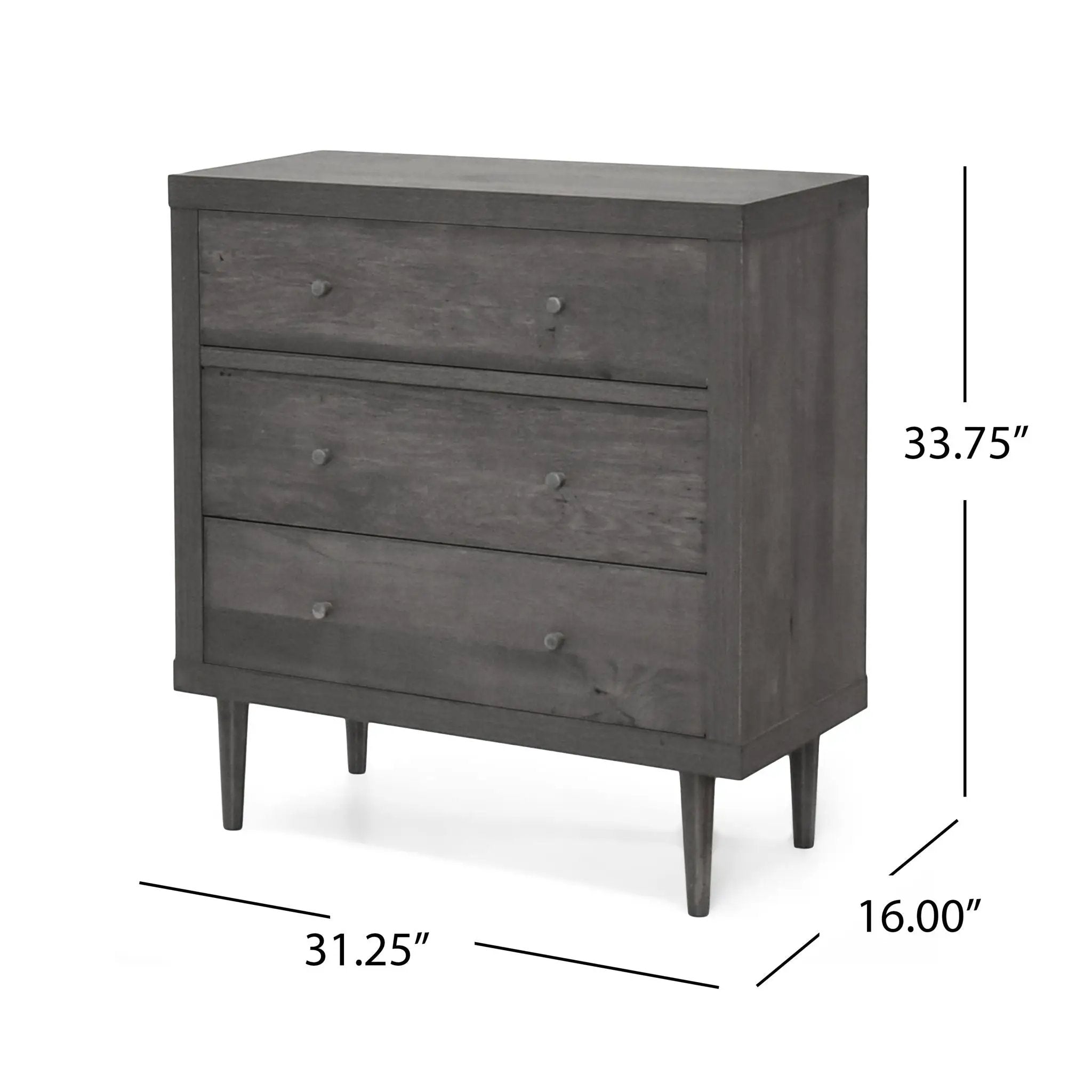 Nystrom Mid Century Modern 3 Drawer Chest by HouseOfZazla