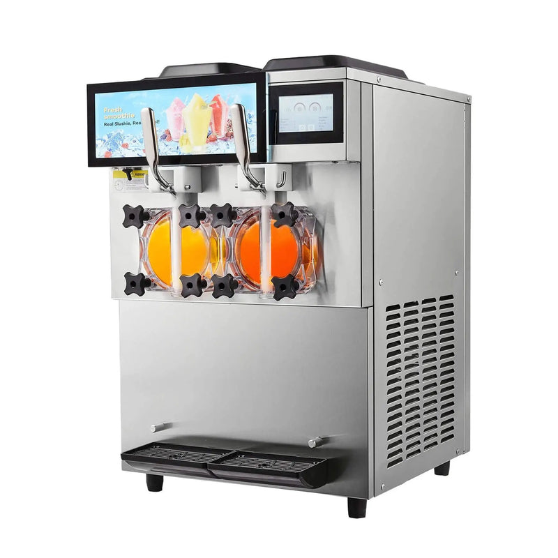 24L Commercial Double Cylinder Stainless Steel Slushy Machine With Touchscreen (SAK64125) by SAKSBY WHOLESALE