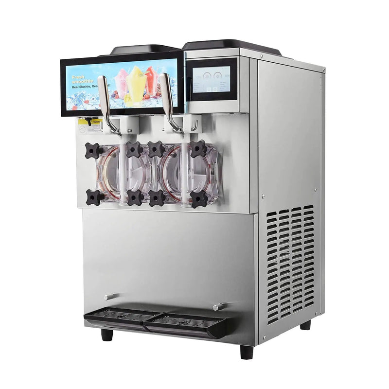 24L Commercial Double Cylinder Stainless Steel Slushy Machine With Touchscreen (SAK64125) by SAKSBY WHOLESALE