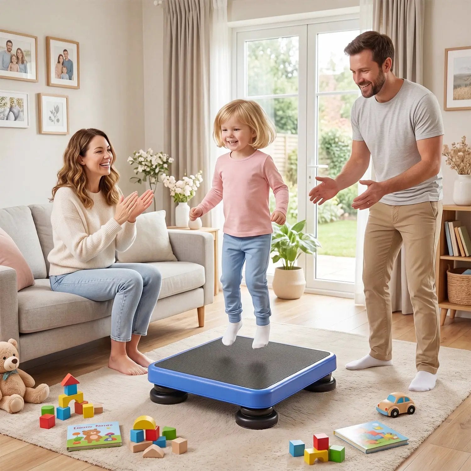 Kids Rebounder Bouncing Board 24x20" with Elastic Ropes by DirectDeals