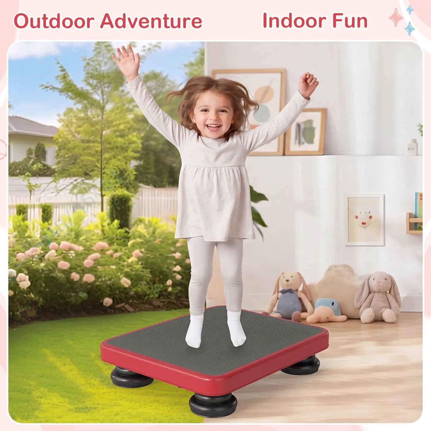 Kids Rebounder Bouncing Board 24x20" with Elastic Ropes by DirectDeals