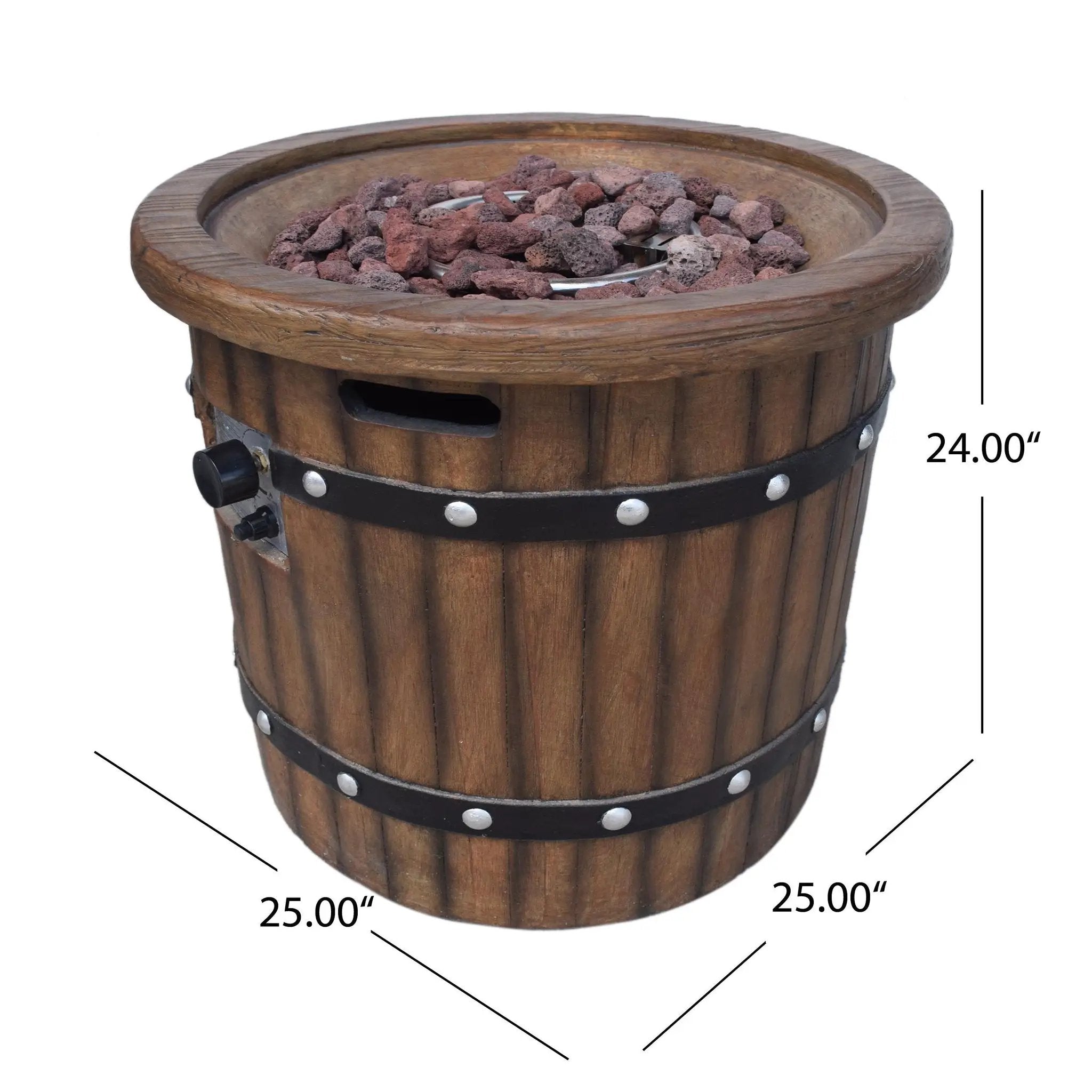 Alora 25-Inch Round 40K BTU Liquid Propance Concrete Fire Pit (SAK88764) by SAKSBY WHOLESALE