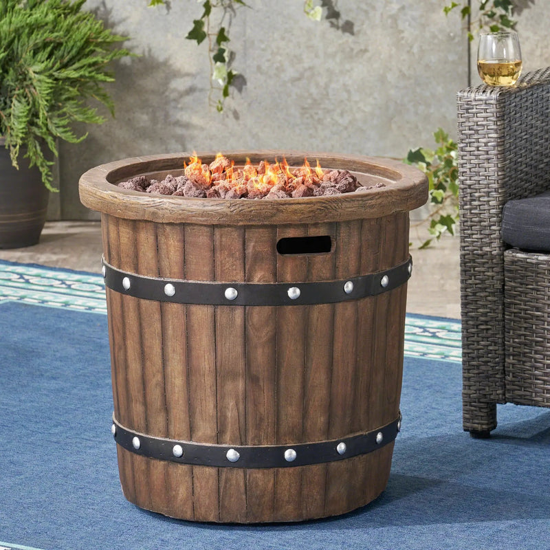 Alora 25-Inch Round 40K BTU Liquid Propance Concrete Fire Pit (SAK88764) by SAKSBY WHOLESALE