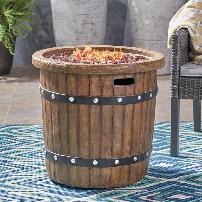 Alora 25-Inch Round 40K BTU Liquid Propance Concrete Fire Pit (SAK88764) by SAKSBY WHOLESALE