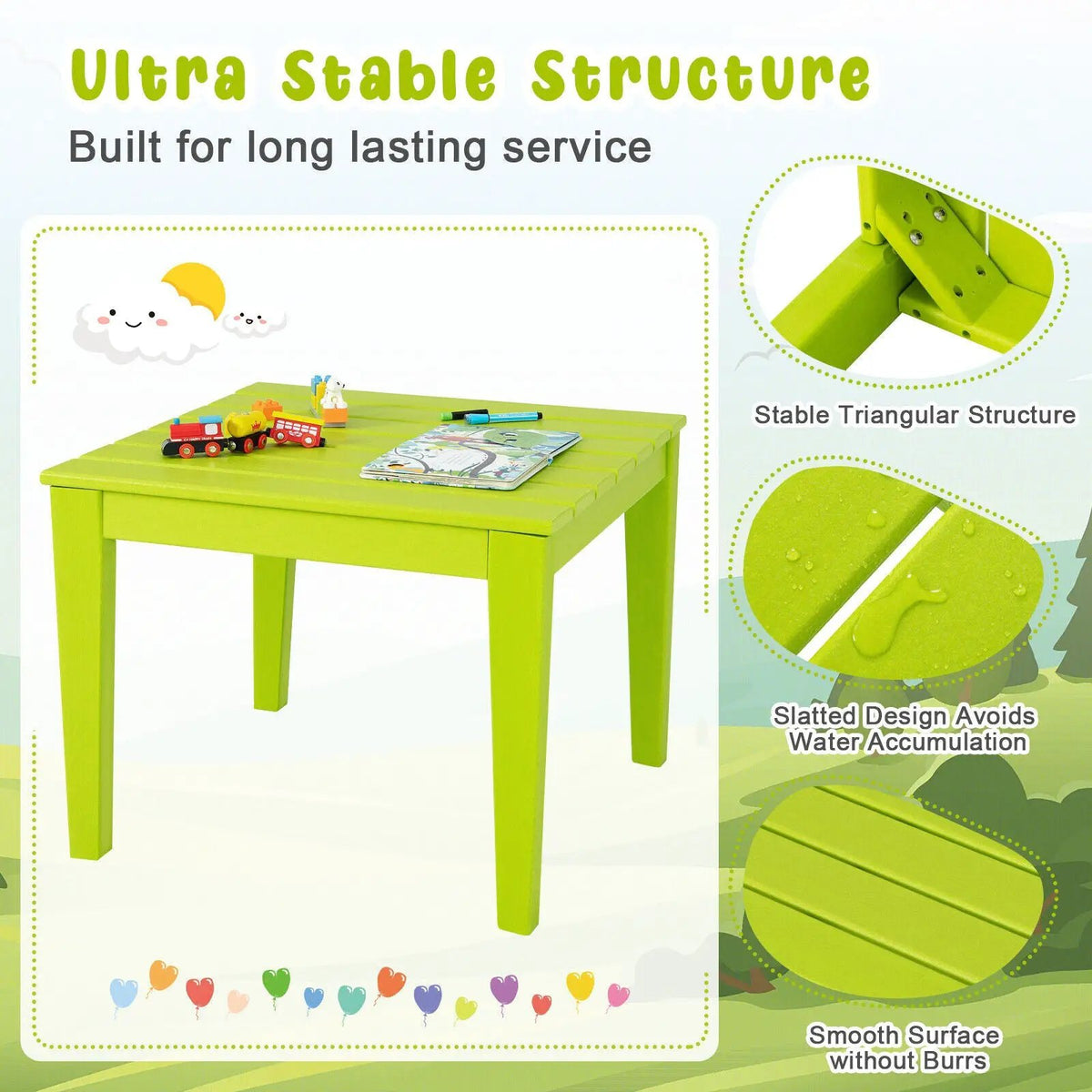 25.5 Inch Square Kids Activity Play Table, photo 5 of 11