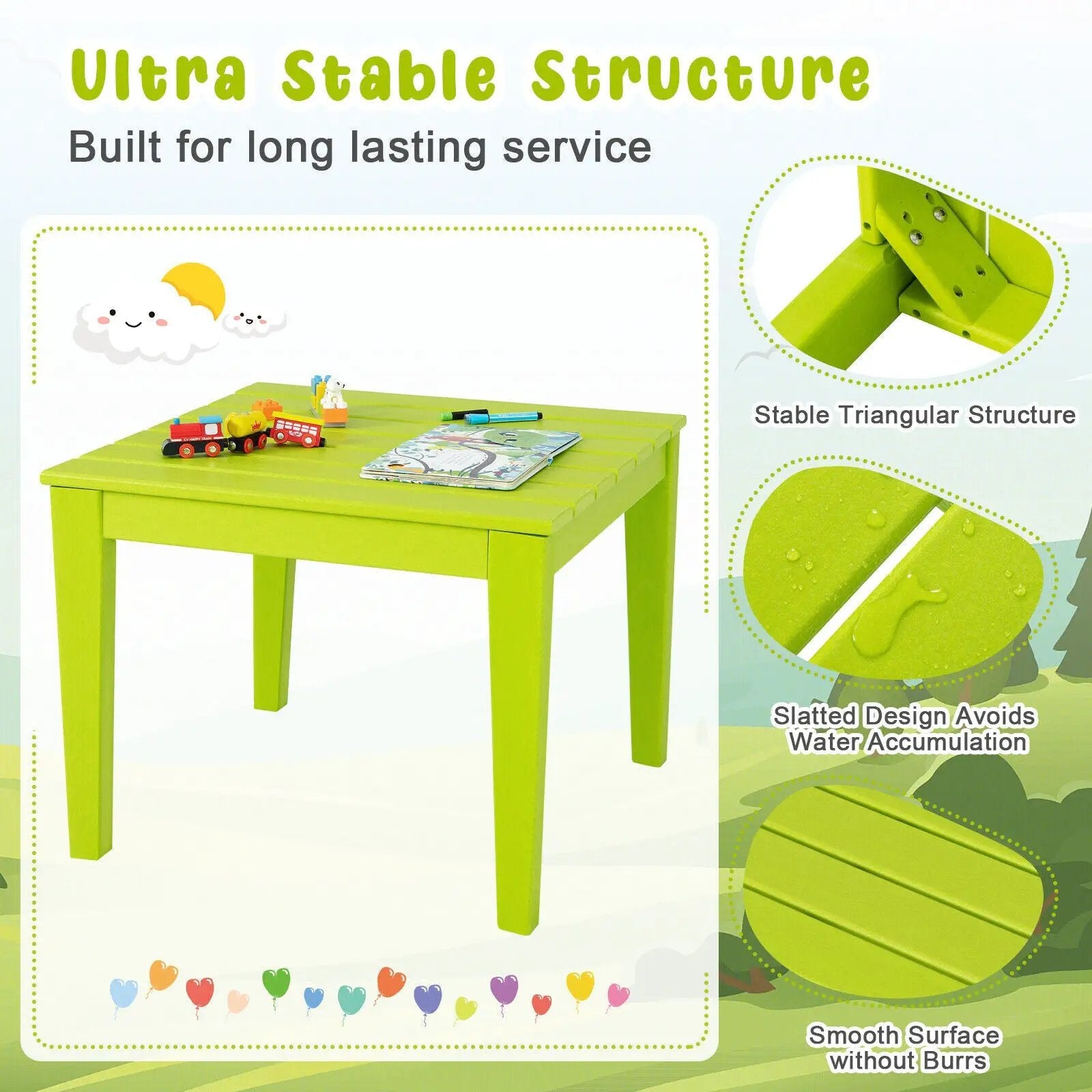 25.5 Inch Square Kids Activity Play Table by DirectDeals