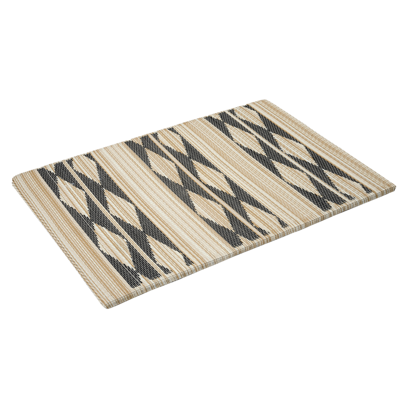 Cairo Natural & Black Outdoor Doormat – 24" x 36" Non-Slip, Recycled Plastic by Fab Habitat