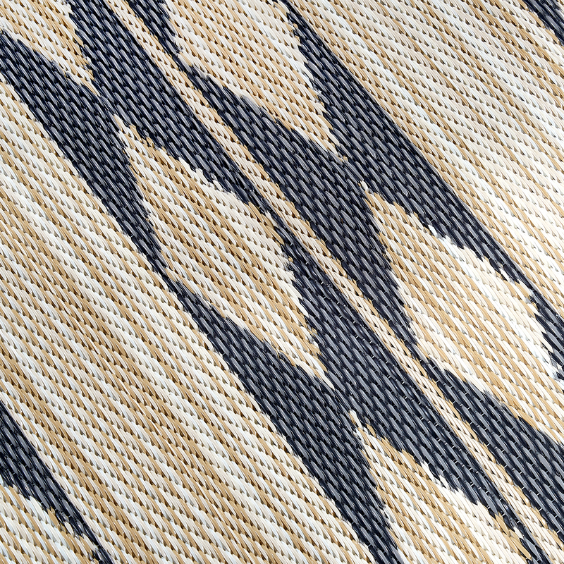 Cairo Natural & Black Outdoor Doormat – 24" x 36" Non-Slip, Recycled Plastic by Fab Habitat