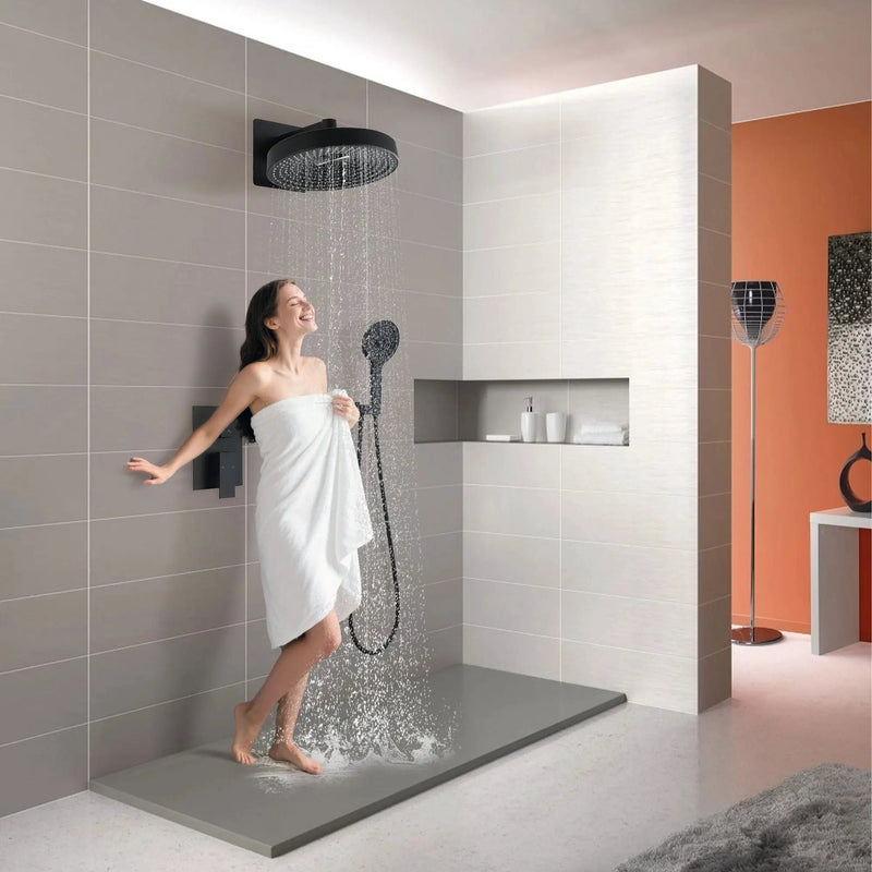 Concealed Shower System 2 Function Set With Control Valve - Matte Black by HouseOfZazla