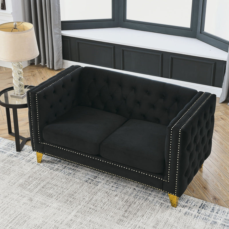 Upholstered Couch Sofa With Button Tufting For Living Room by HouseOfZazla