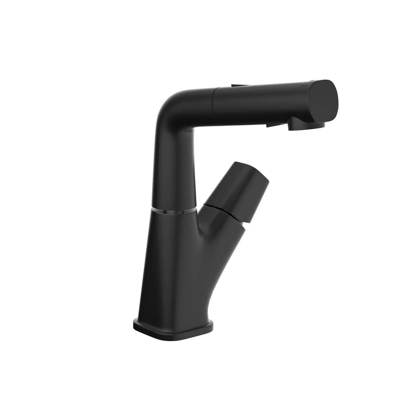 Pull Down Bathroom Sink Faucet With Three Water Modes And Construction - Matte Black by HouseOfZazla
