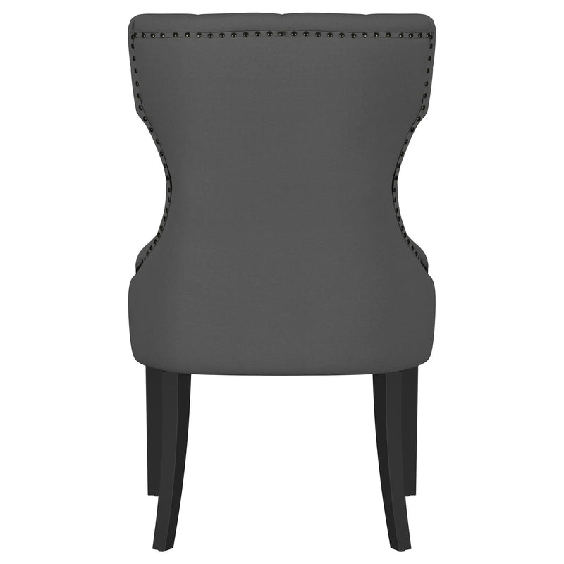 Baney Fabric Upholstered Dining Side Chair Grey and Black by Unique Piece Furniture