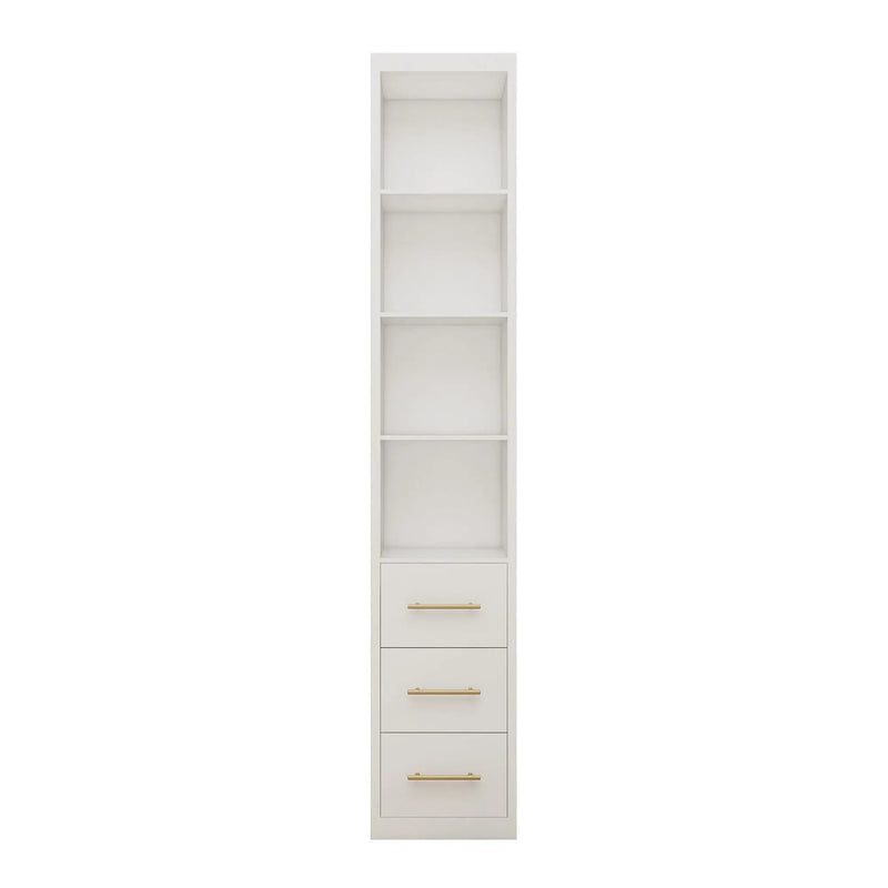 Tall Storage Cabinet With 3 Drawers For Bedroom - White