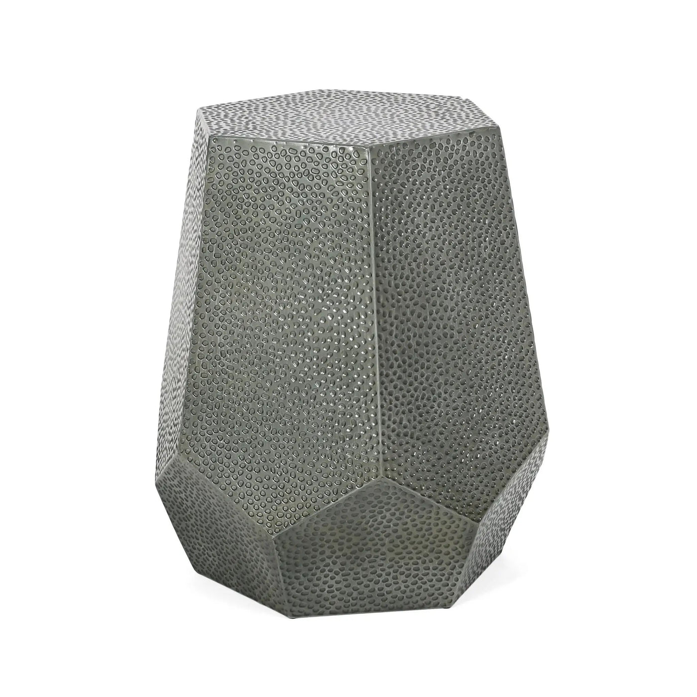 Modern Hammered Iron Geometric End Table by HouseOfZazla
