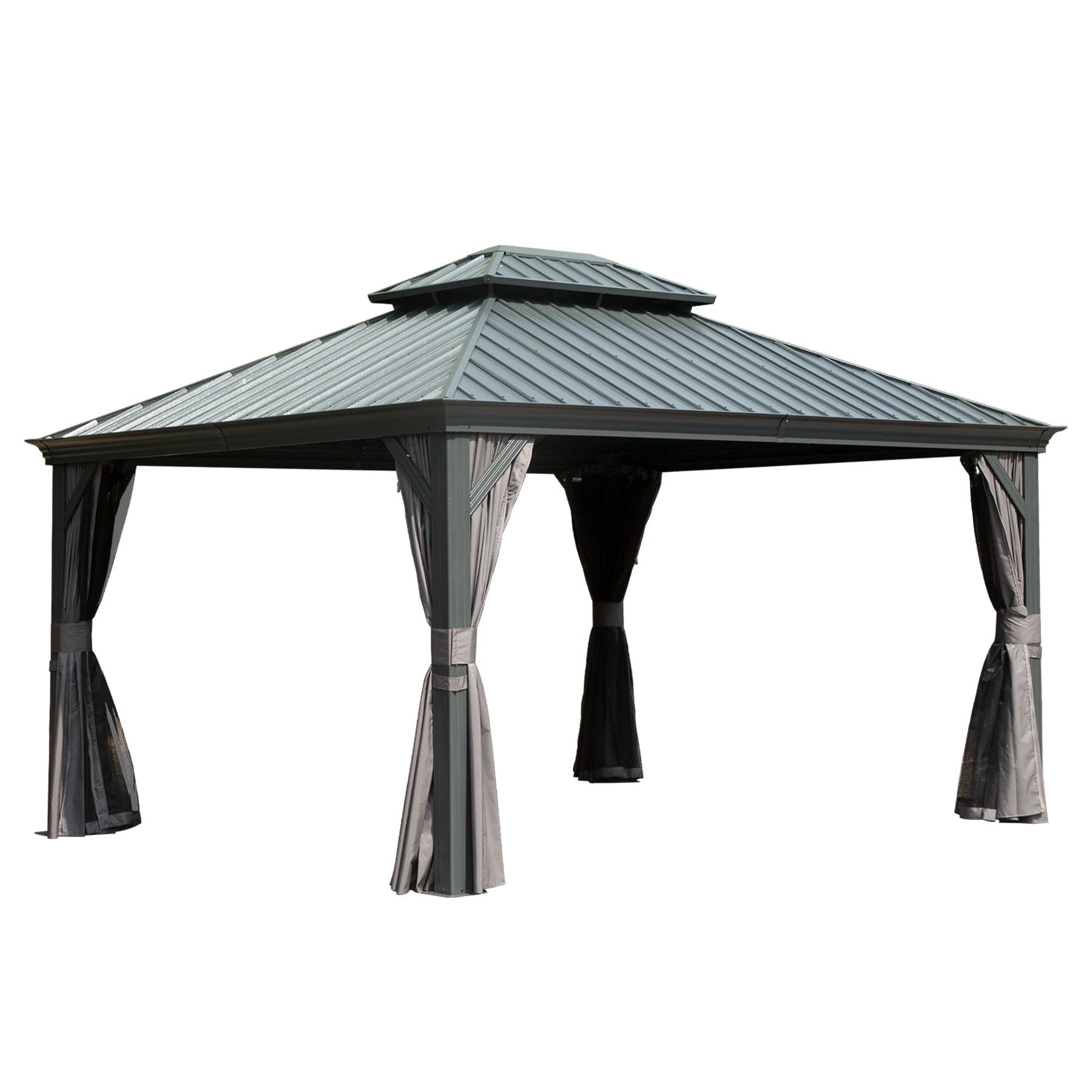 10' x 14' Hardtop Gazebo with Galvanized Steel Double Roof by HouseOfZazla