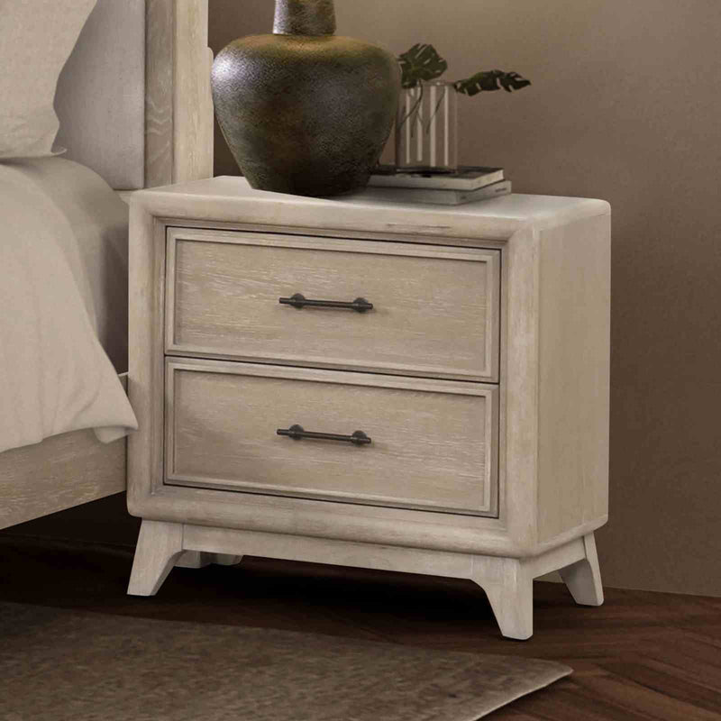 1 Piece Nightstand With Angled Feet, Dovetail Drawers, Bedroom Furniture - Oak by HouseOfZazla