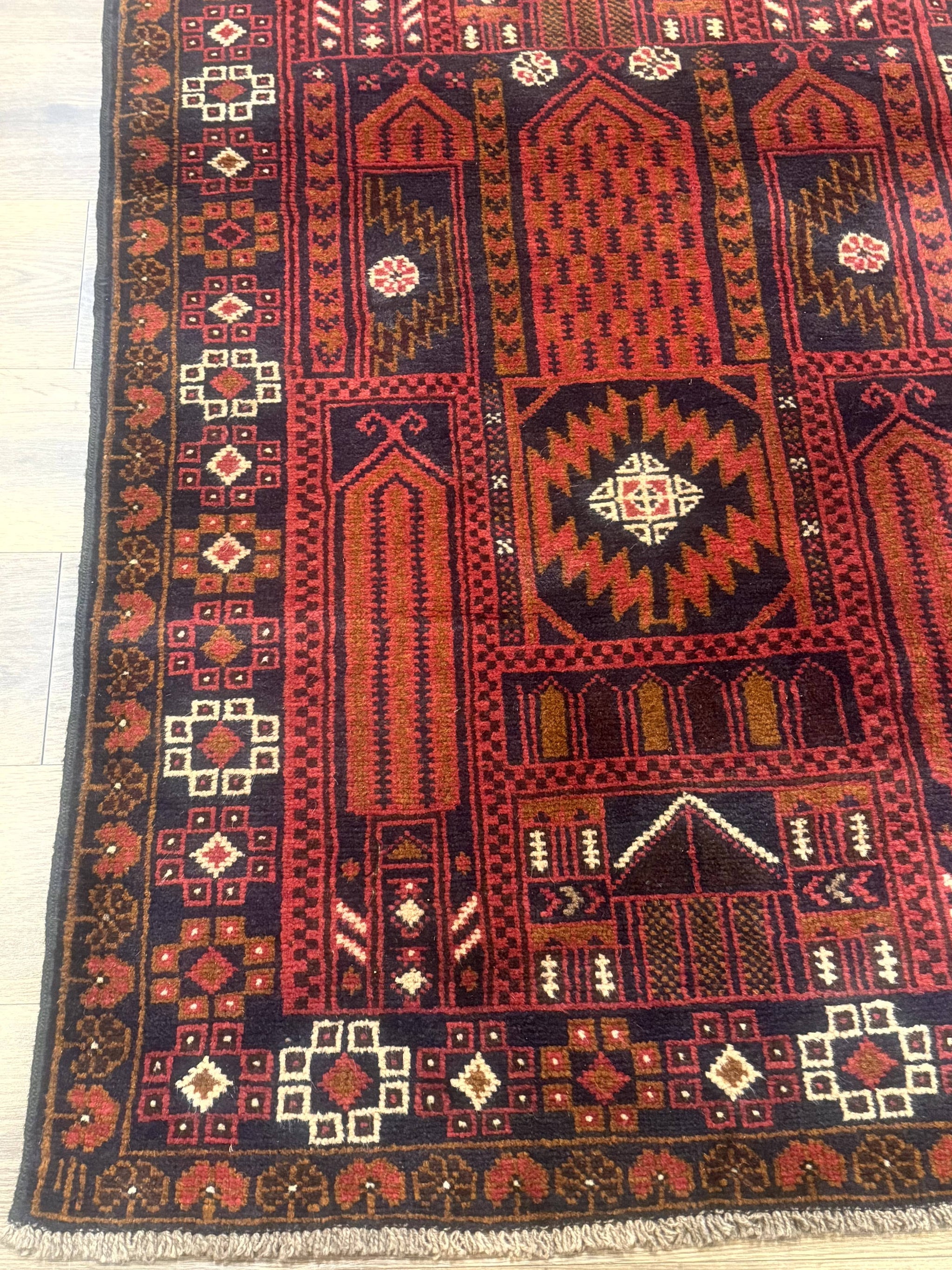 Afghan Rug 3x7, Balouch Carpet, Tribal Rug, Red, New by Jewel Rugs