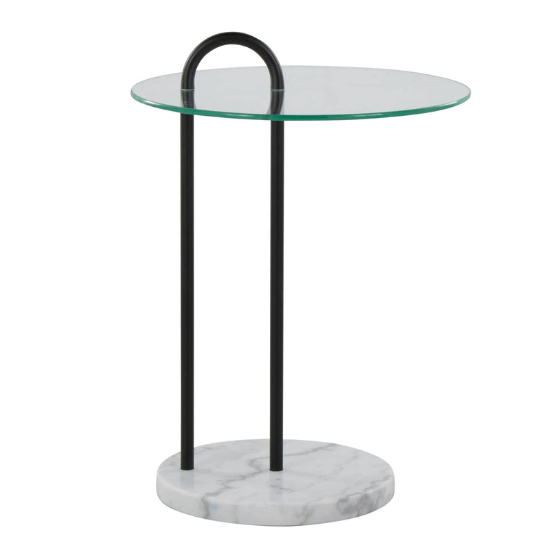 Claire - Contemporary / Glam Side Table - Black / Clear by HouseOfZazla