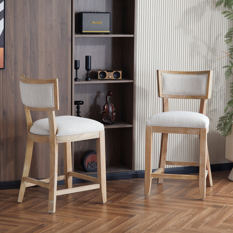 26.5" Upholstered Counter Stools Set of 2 with Comfy Back by HouseOfZazla