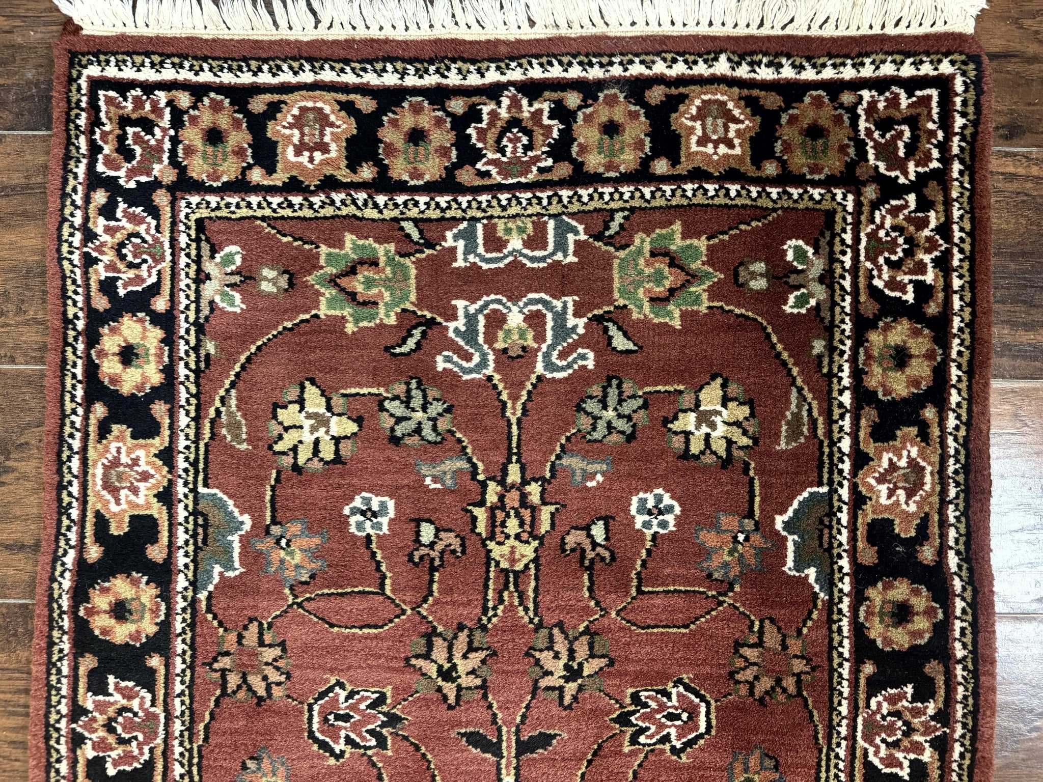 Indo Persian Sarouk Runner Rug 2.8 x 20 ft Runner for Hallway, Long Runner Rug, Handmade by Jewel Rugs
