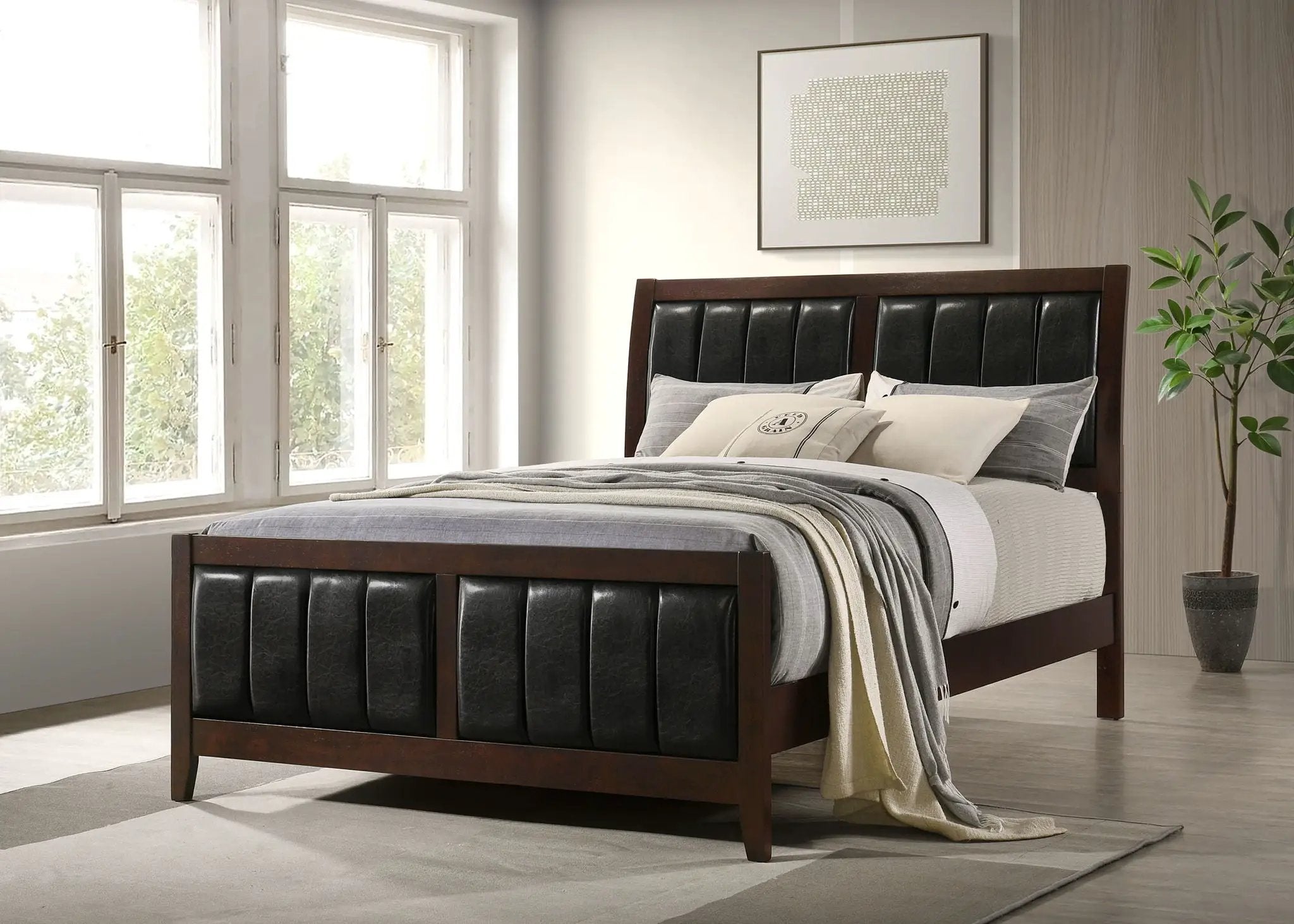 Carlton Wood Queen Panel Bed Cappuccino by Unique Piece Furniture