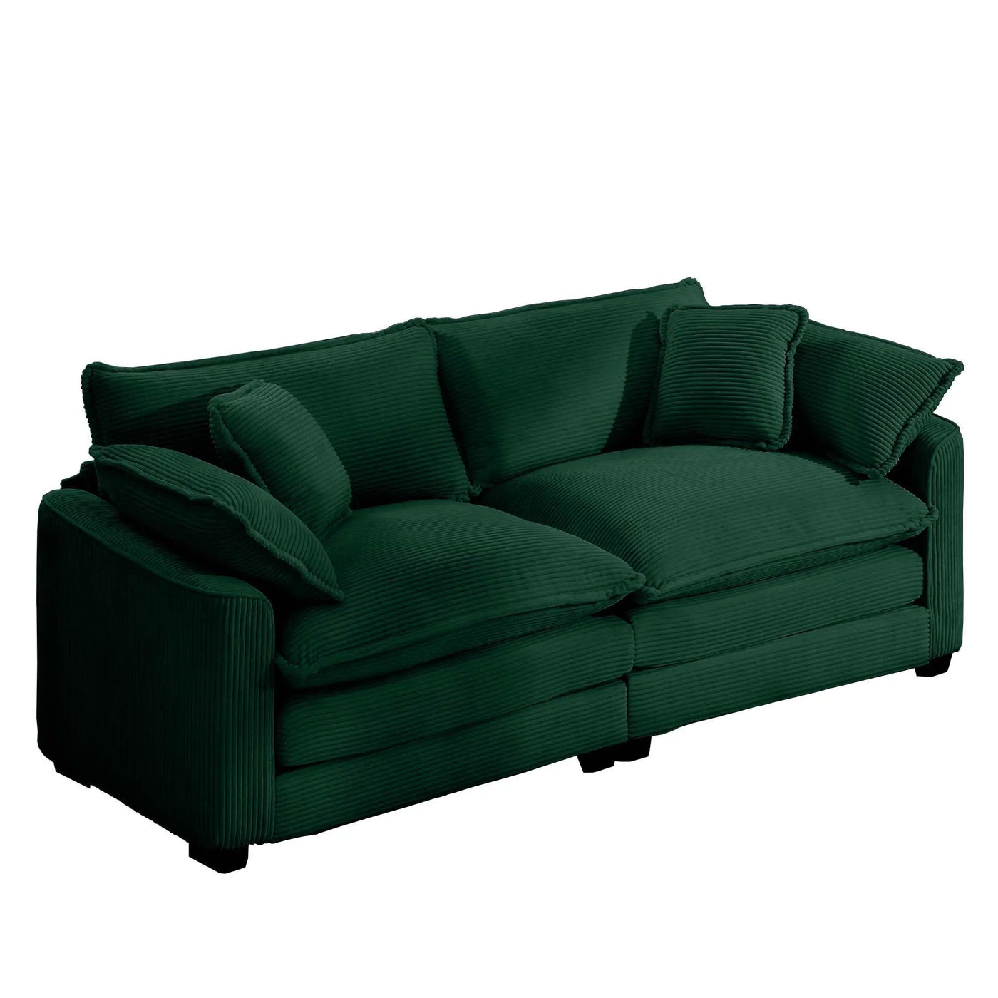 Modern 2 Seater With 4 Pillows, Upholstered Deep Seating Loveseat by Unique Piece Furniture