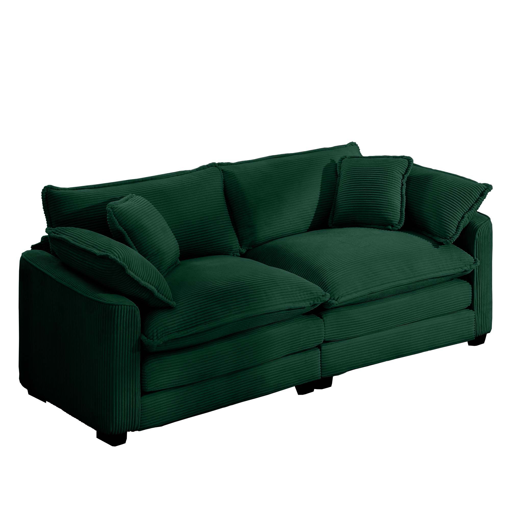 Modern 2 Seater With 4 Pillows, Upholstered Deep Seating Loveseat by Unique Piece Furniture