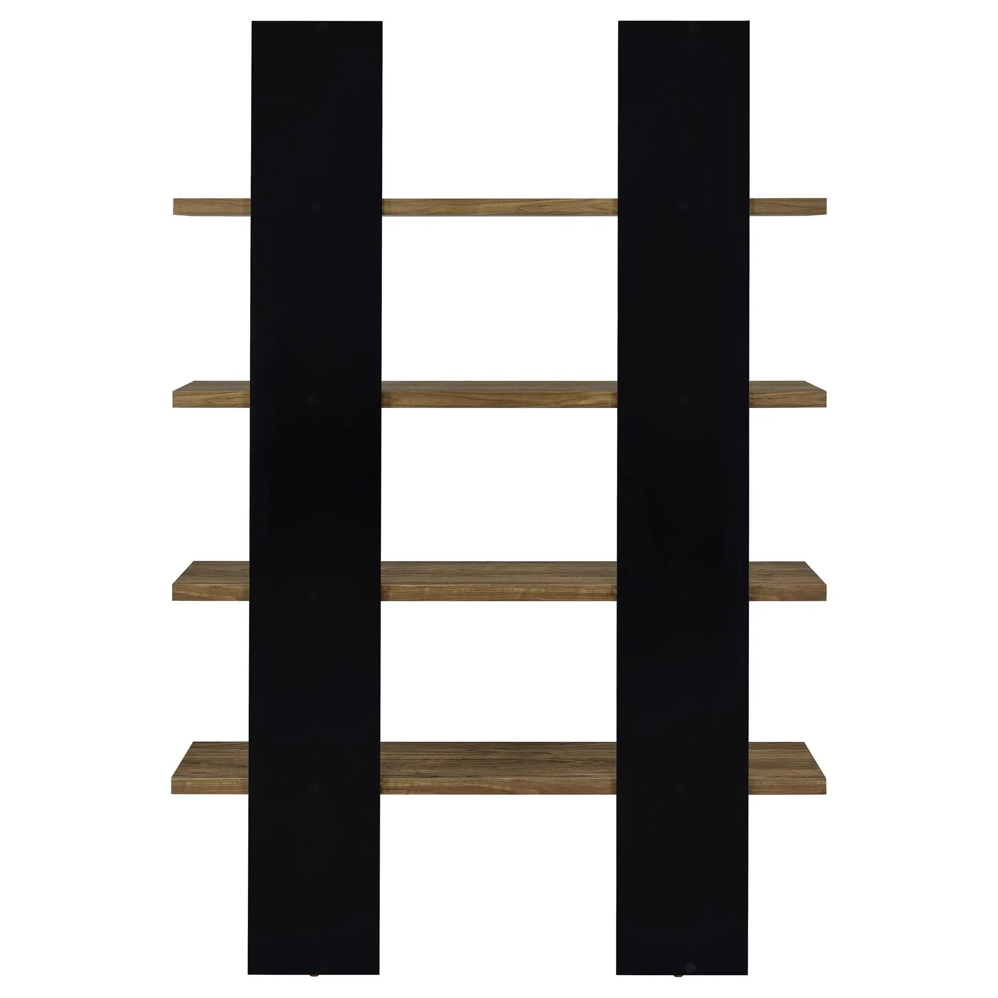 Danbrook 71-inch 4-shelf Bookshelf Black and Aged Walnut by Unique Piece Furniture