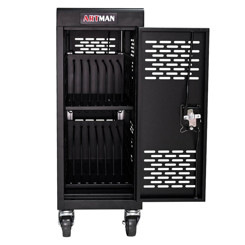 16 Bay Mobile School Charging Cart Station For book, Tablet And Laptop Computer With Power Strip Included by HouseOfZazla