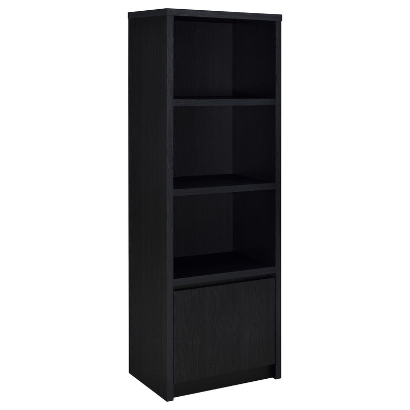 Sloat - 3 Shelf Media Tower With Cabinet Storage - Black by HouseOfZazla
