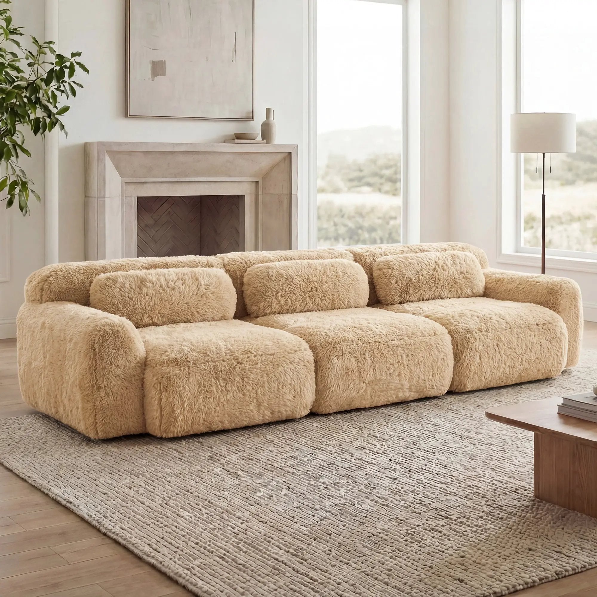 114'' Soft And Fluffy Modular Sectional Sofa by HouseOfZazla