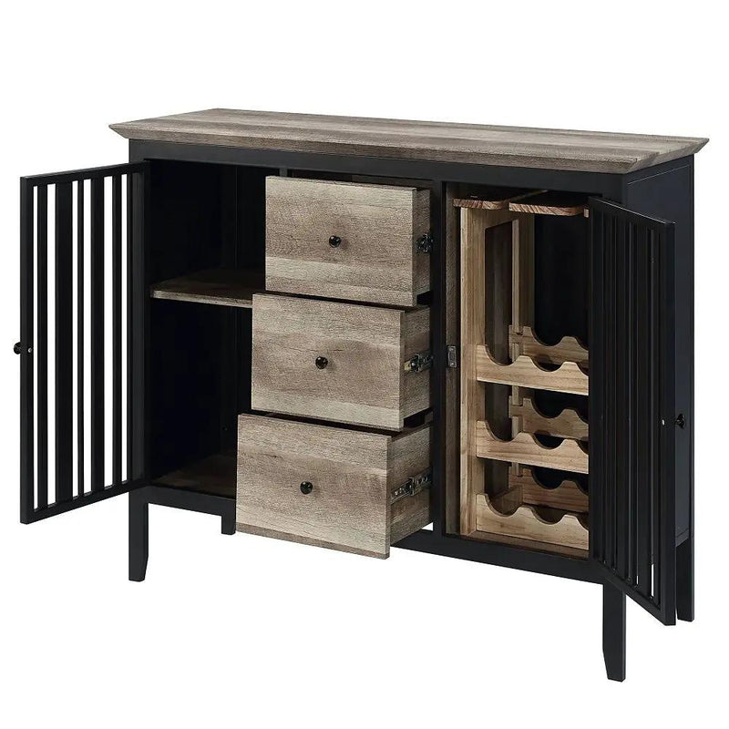 Zudora - Server - Antique Oak & Sandy Black by Unique Piece Furniture