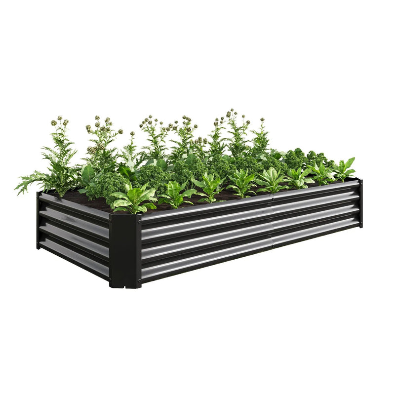 Raised Garden Bed Outdoor 6×3×1 ft Metal Raised Rectangle Planter Bed by HouseOfZazla