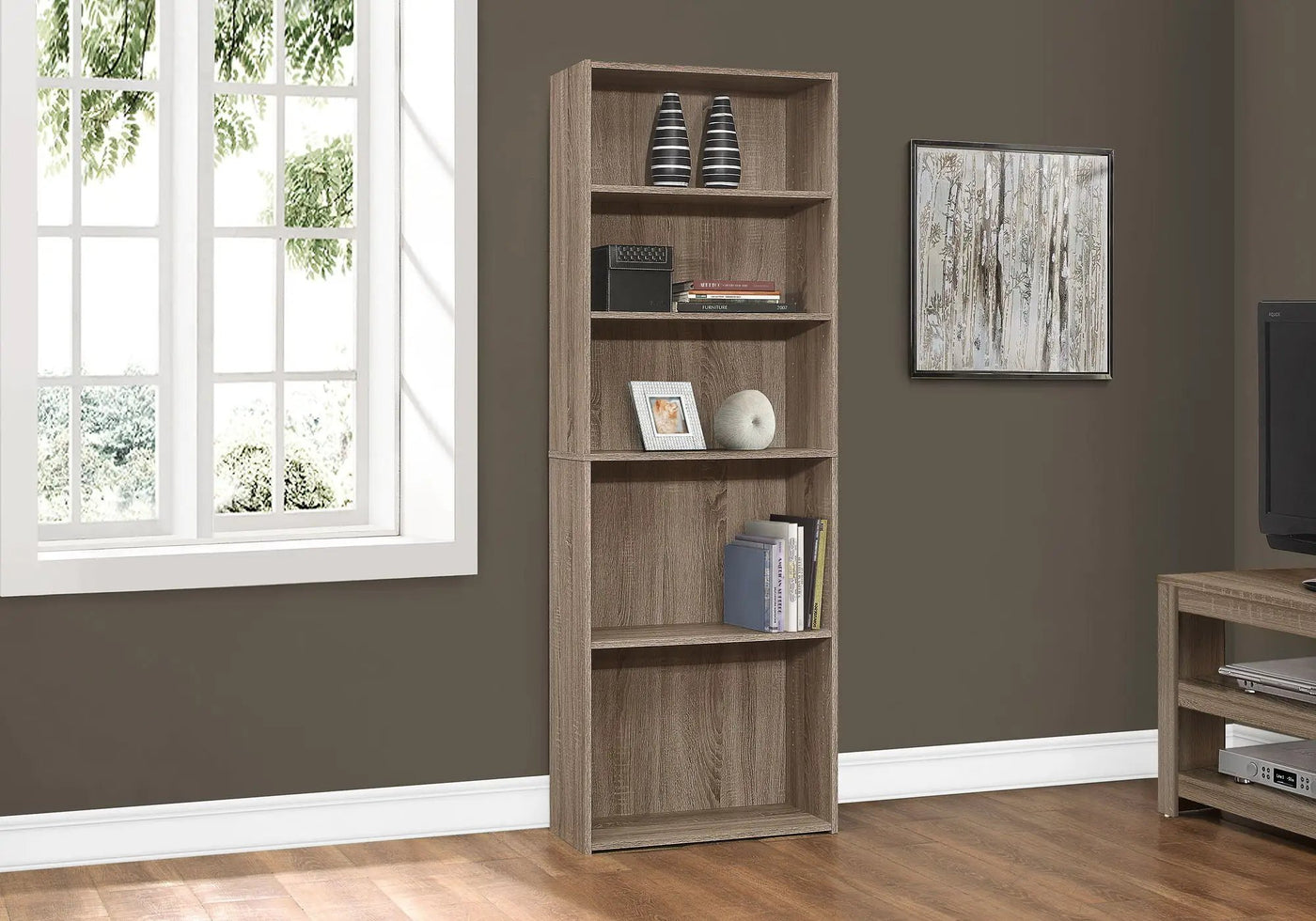 Bookshelf, Bookcase, 6 Tier, For Office, Transitional by Unique Piece Furniture