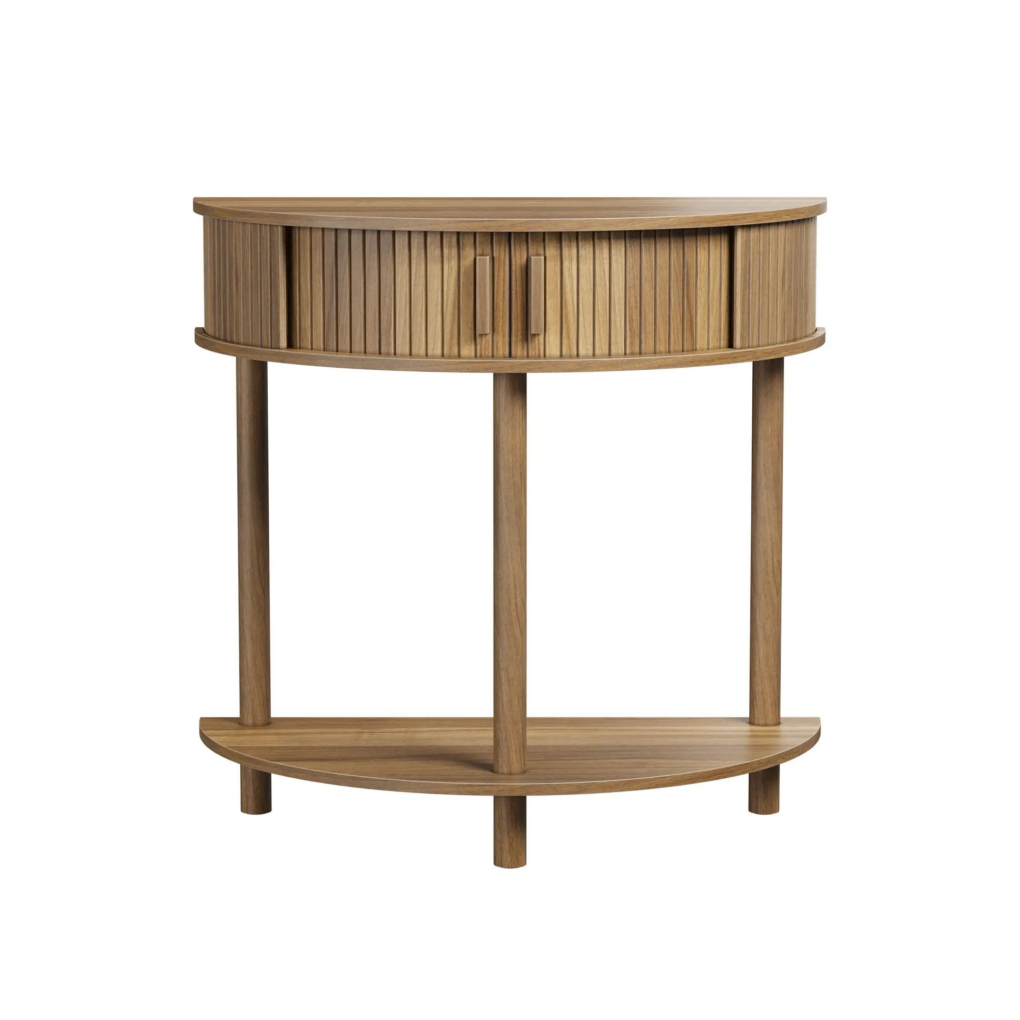 Half Moon Console Table For Living Room - Walnut by Unique Piece Furniture