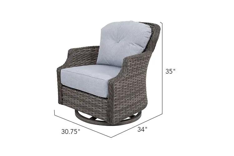 Tenaya 3-Piece Wicker Sofa Set with Swivel Rocking Chairs by Outdoor-USA®