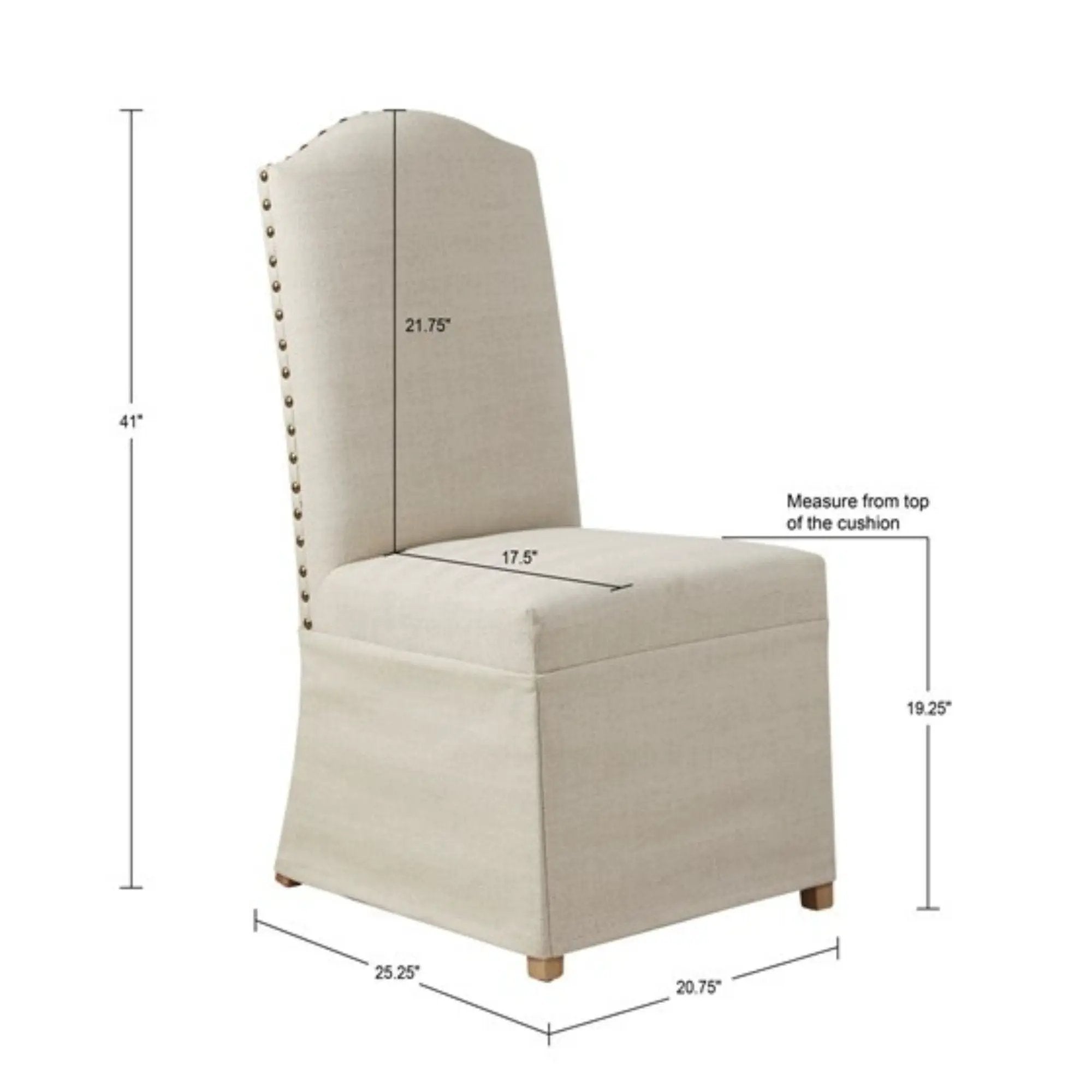 Dining Chair With Skirts (Set of 2) - Beige by Unique Piece Furniture