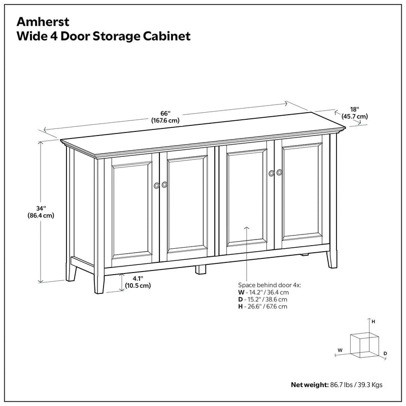 Amherst - 4 Door Storage Cabinet by Unique Piece Furniture