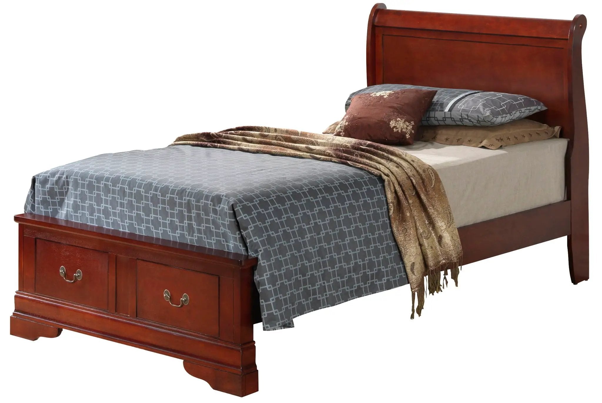 Upholstered Panel Sleigh Bed Design by HouseOfZazla