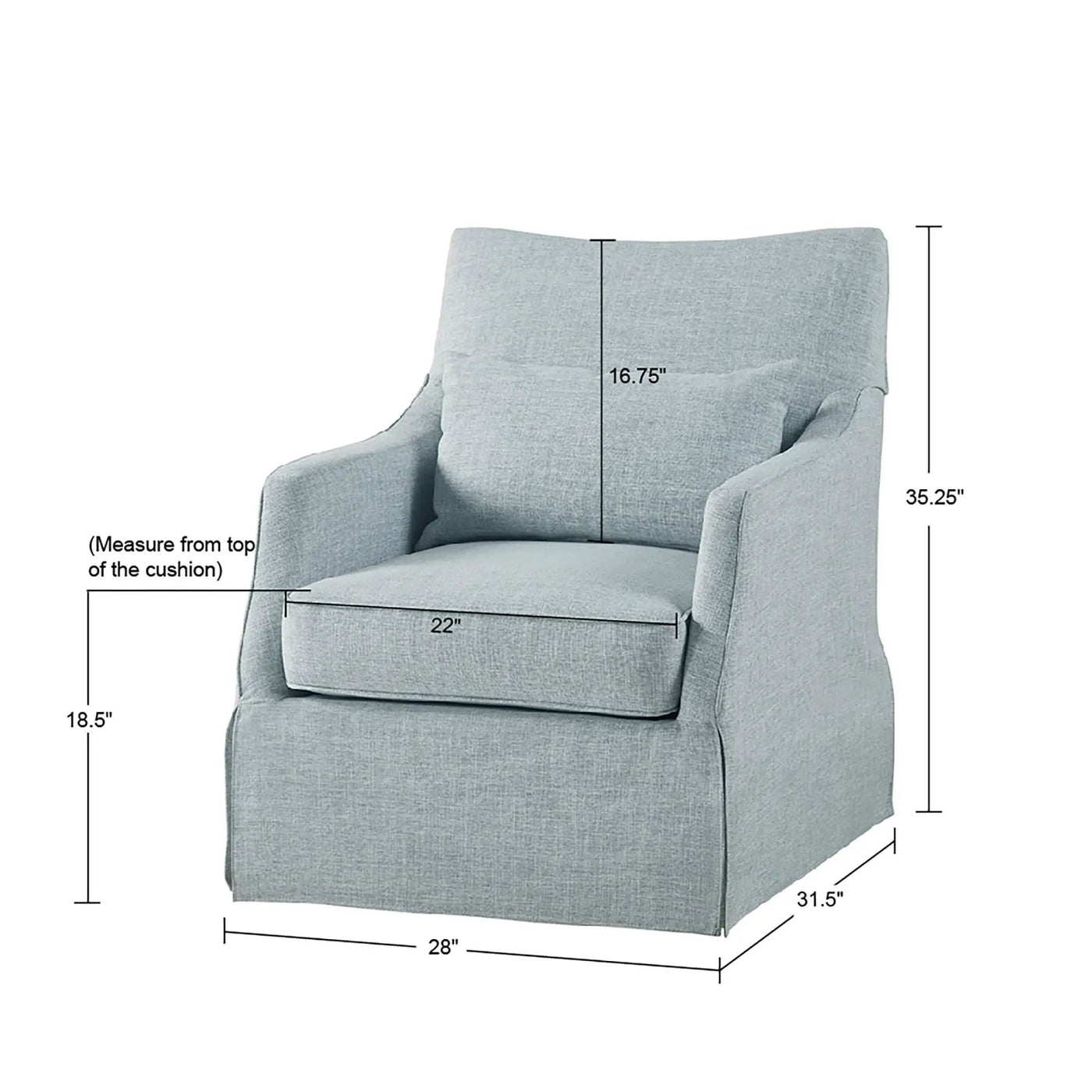 Traditional Design London Skirted Swivel Chair by Unique Piece Furniture