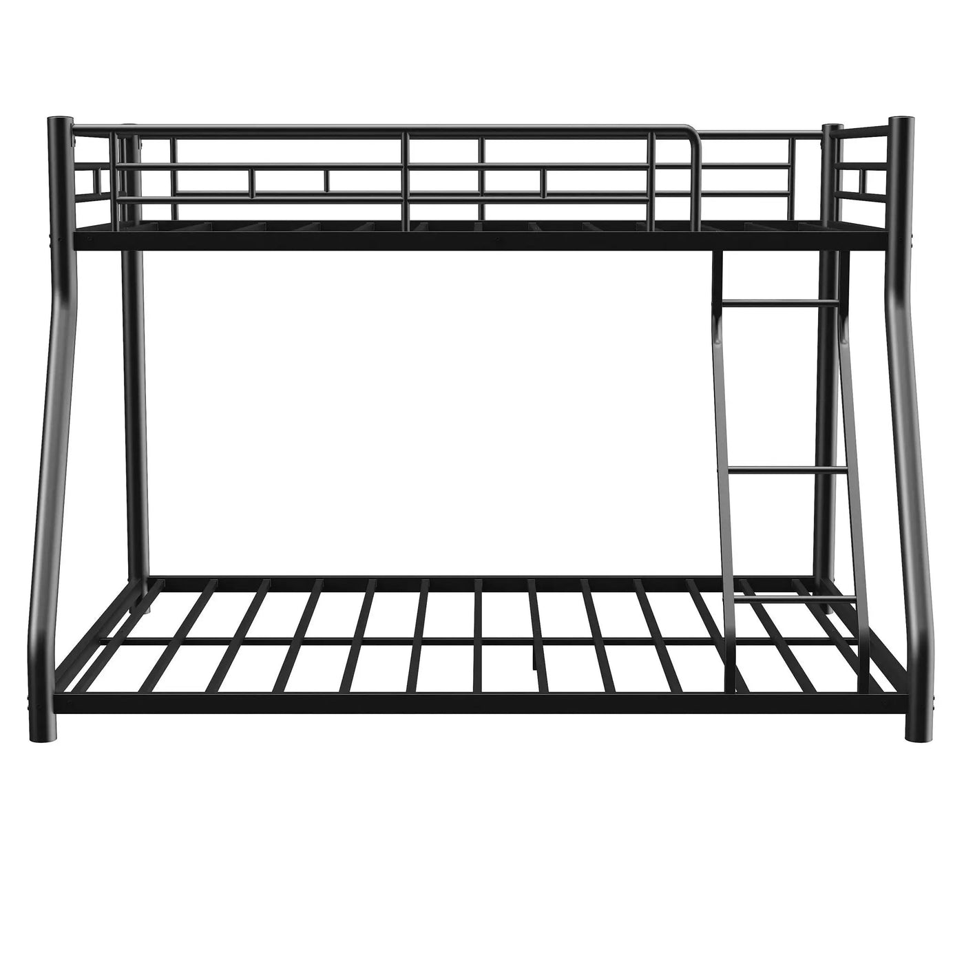 Bunk Bed Frame With Ladder And Guardrail, Heavy Duty Noise Free Design Metal Construction by HouseOfZazla