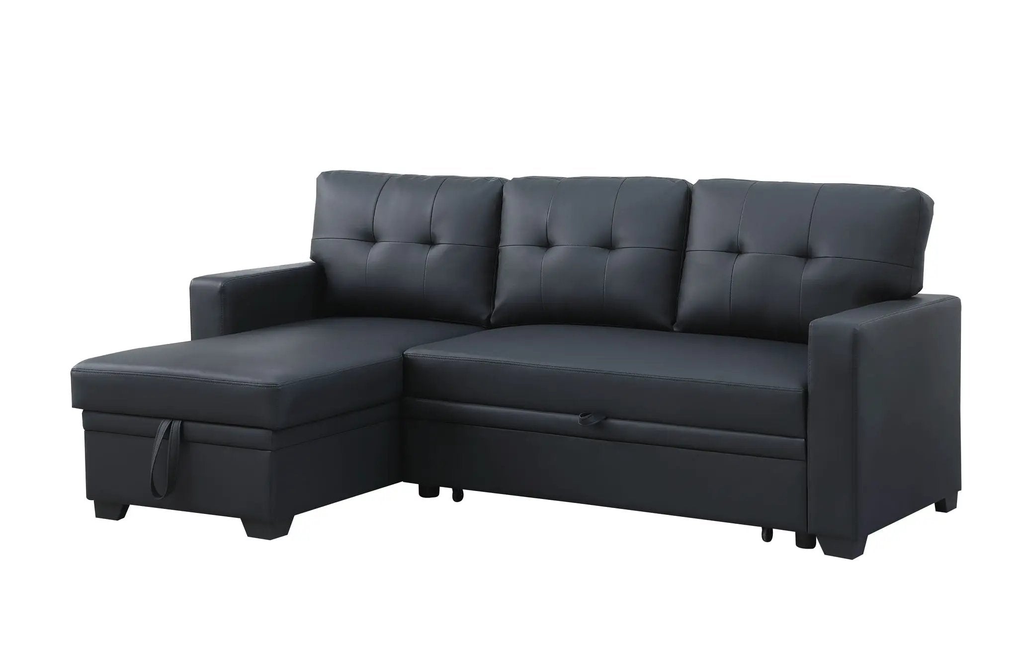 Upholstered Pull Out Sectional Sofa With Chaise by HouseOfZazla