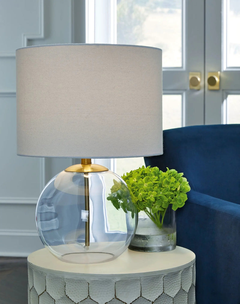 Samder - Glass Table Lamp - White by Unique Piece Furniture
