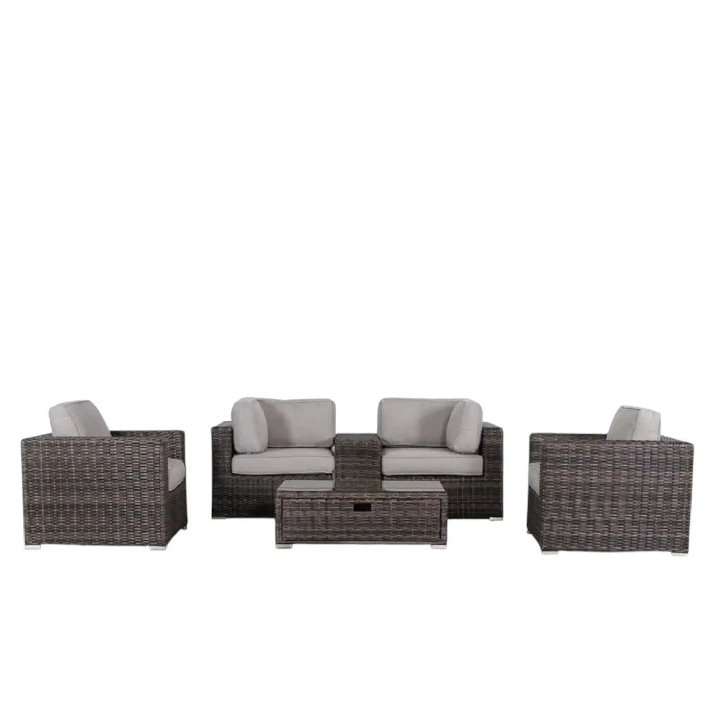 Wicker Seating Group Set With Table And Cushions by HouseOfZazla