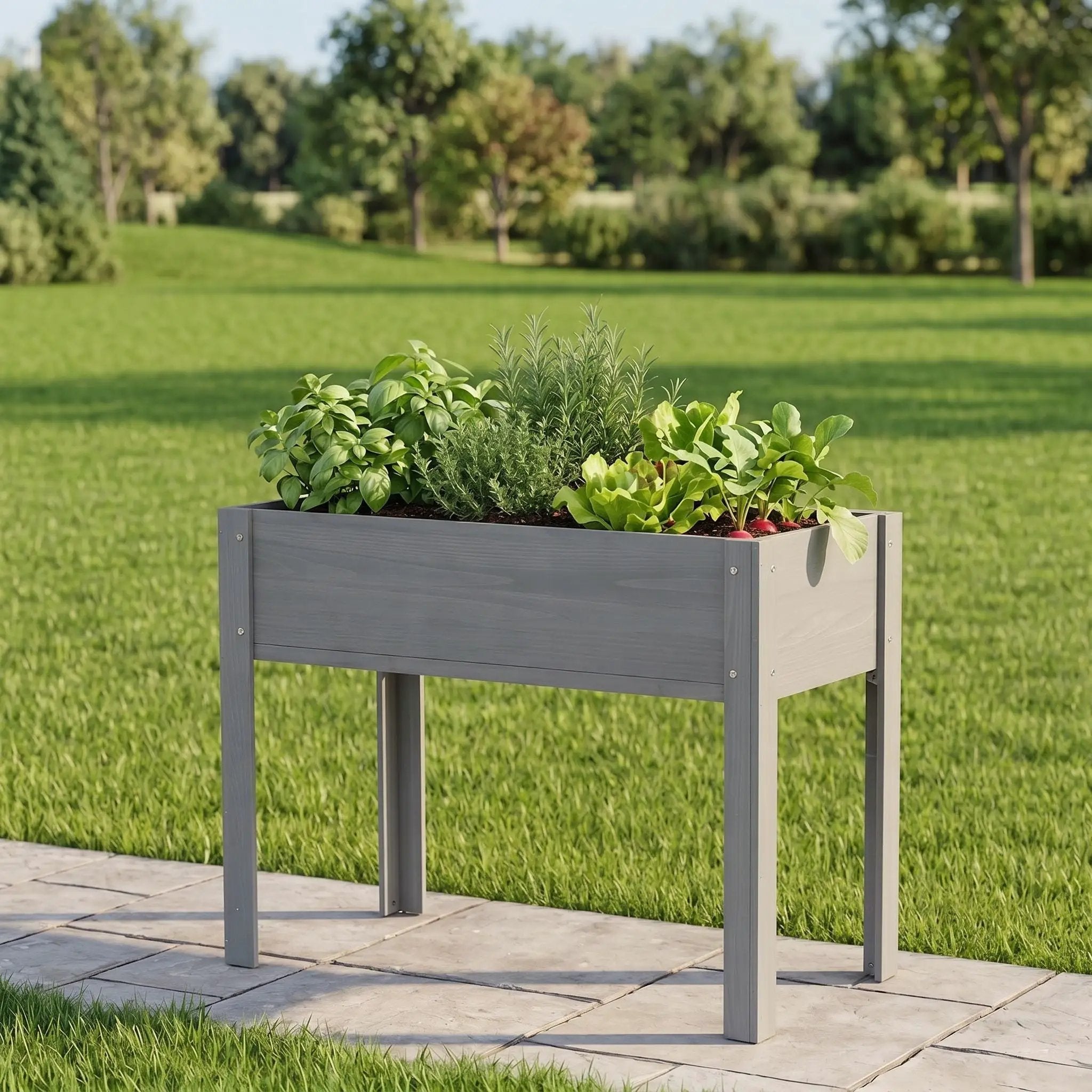 Raised Garden Bed With Legs, Elevated Planter Box For Outdoor Plants by HouseOfZazla