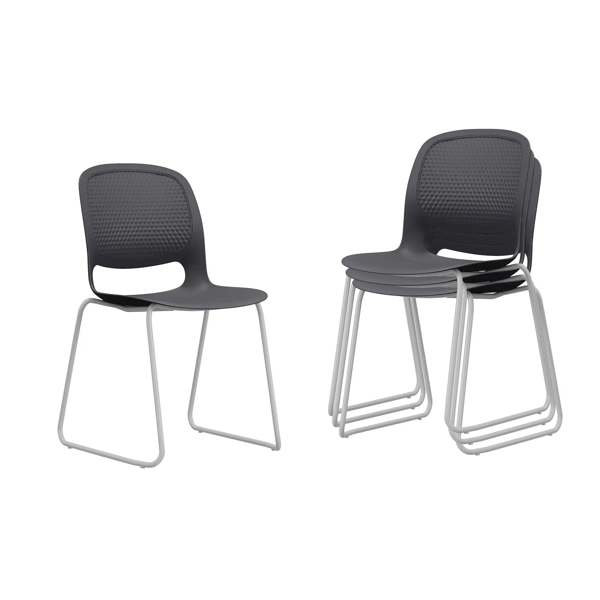 Stacking Chairs (Set of 4) - Black by Unique Piece Furniture