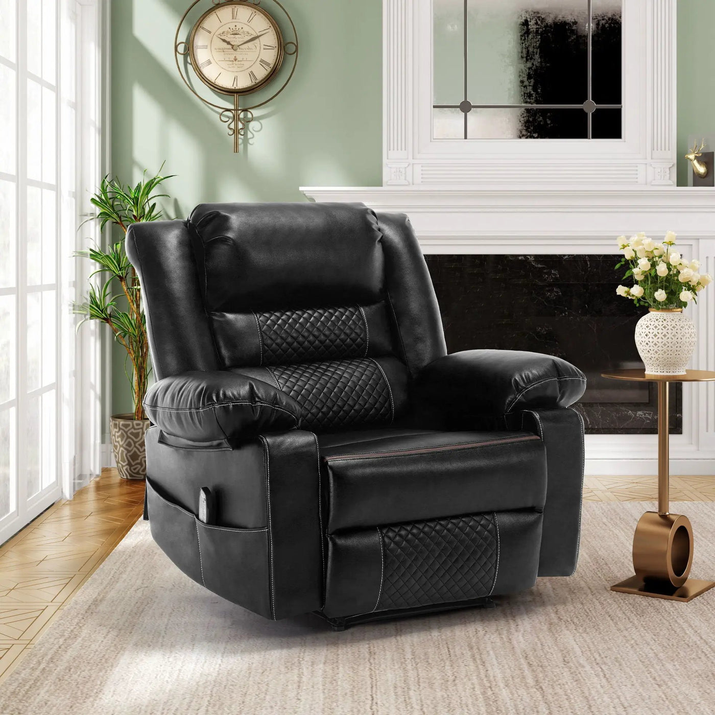 Breathable Massage Recliner Manual Chair by Unique Piece Furniture